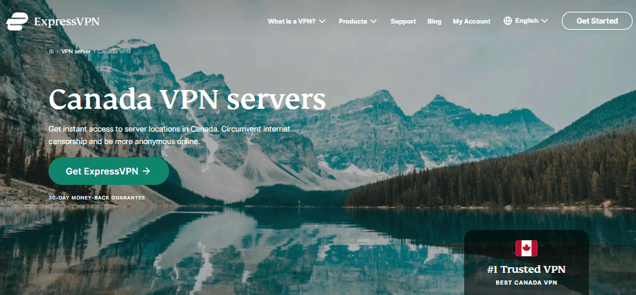 Express vpn connection ( Canada IP)