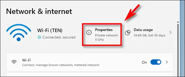 Find IP address on Windows 11
